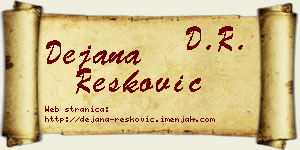 Dejana Resković vizit kartica